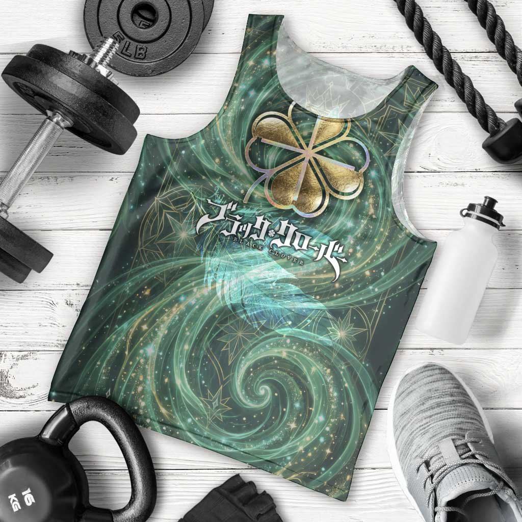 Yuno Black Clover Men Tank Top Magical Fantasy Style with Emerald Wind Swirls