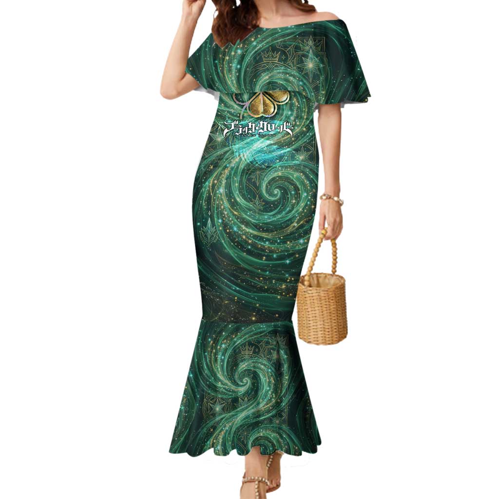 Yuno Black Clover Mermaid Dress Magical Fantasy Style with Emerald Wind Swirls