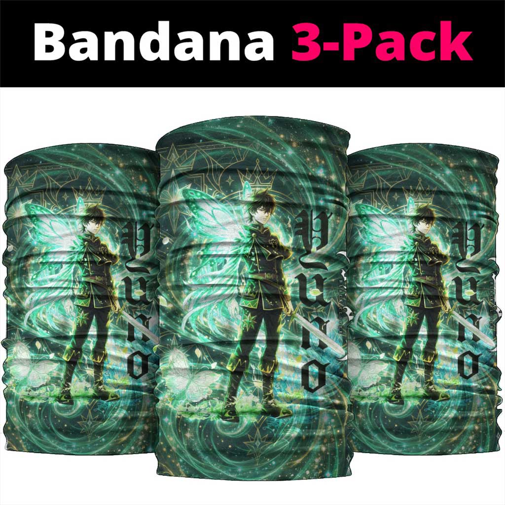 Yuno Black Clover Neck Gaiter Magical Fantasy Style with Emerald Wind Swirls