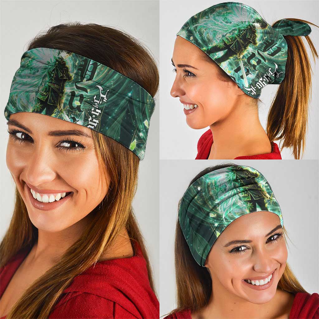 Yuno Black Clover Neck Gaiter Magical Fantasy Style with Emerald Wind Swirls