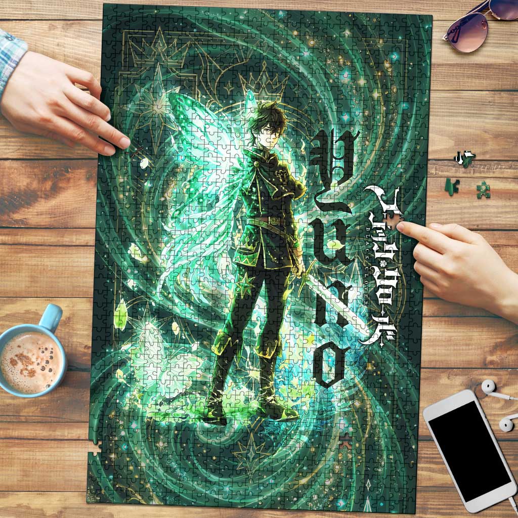 Yuno Black Clover Puzzle Magical Fantasy Style with Emerald Wind Swirls