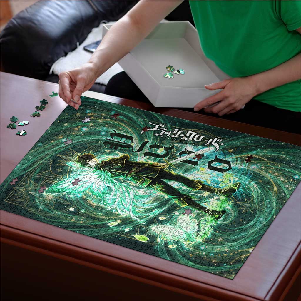 Yuno Black Clover Puzzle Magical Fantasy Style with Emerald Wind Swirls