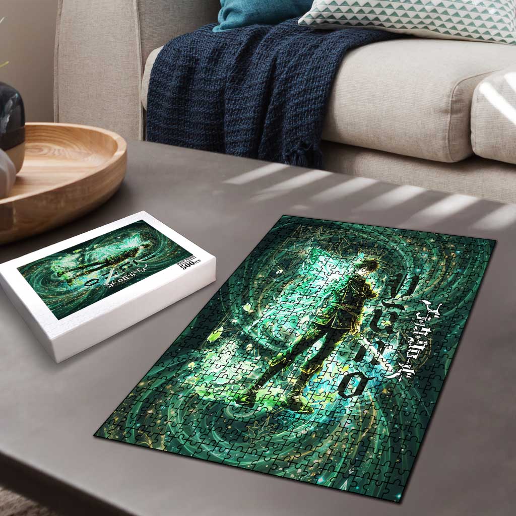 Yuno Black Clover Puzzle Magical Fantasy Style with Emerald Wind Swirls