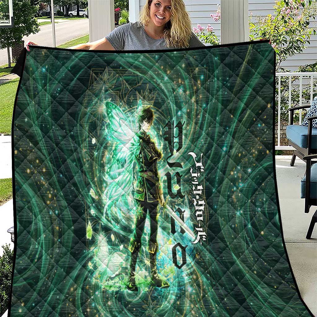 Yuno Black Clover Quilt Magical Fantasy Style with Emerald Wind Swirls