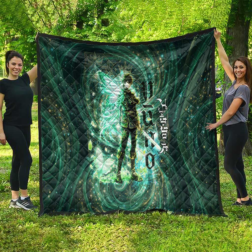Yuno Black Clover Quilt Magical Fantasy Style with Emerald Wind Swirls