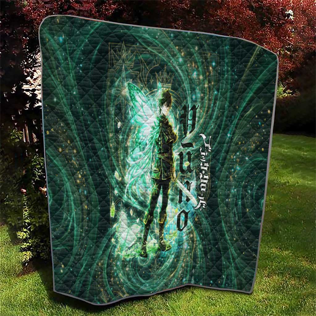 Yuno Black Clover Quilt Magical Fantasy Style with Emerald Wind Swirls