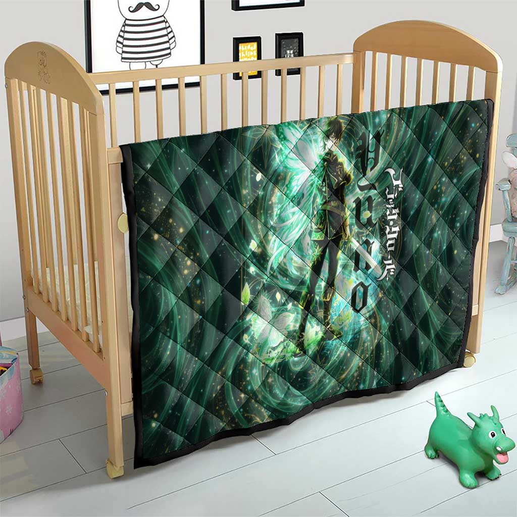 Yuno Black Clover Quilt Magical Fantasy Style with Emerald Wind Swirls