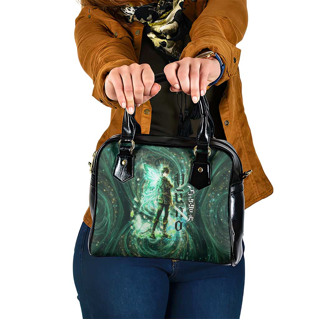 Yuno Black Clover Shoulder Handbag Magical Fantasy Style with Emerald Wind Swirls