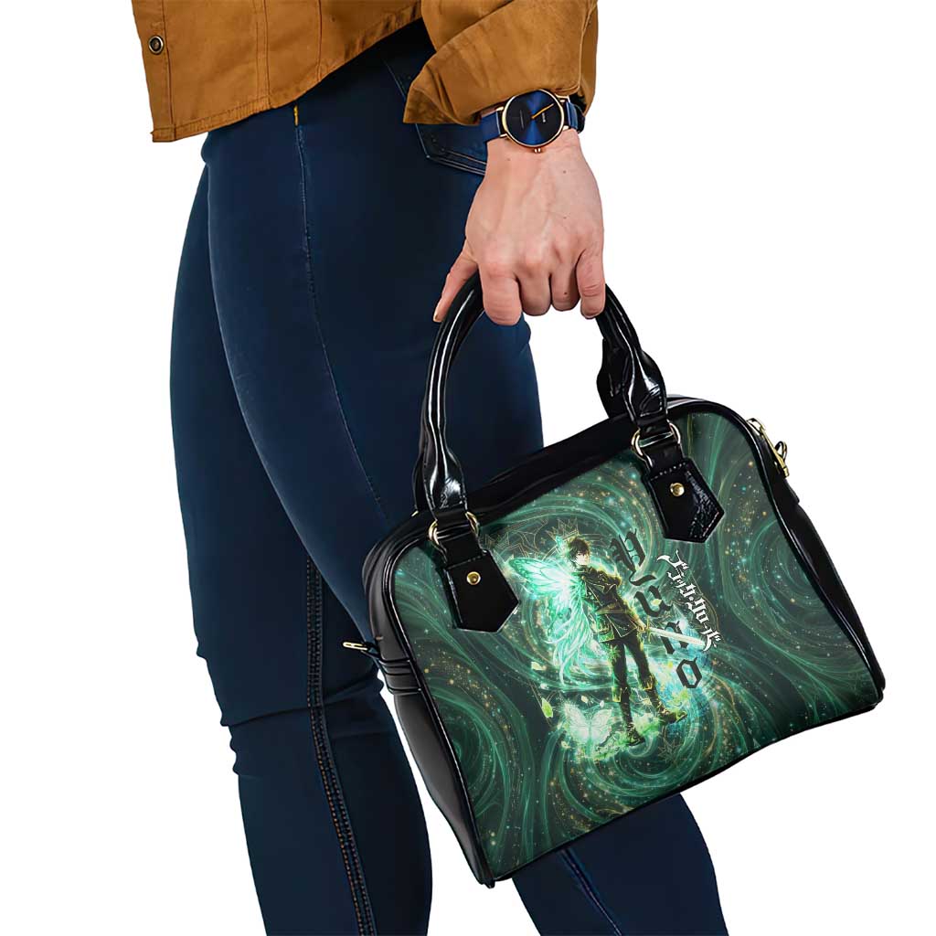 Yuno Black Clover Shoulder Handbag Magical Fantasy Style with Emerald Wind Swirls