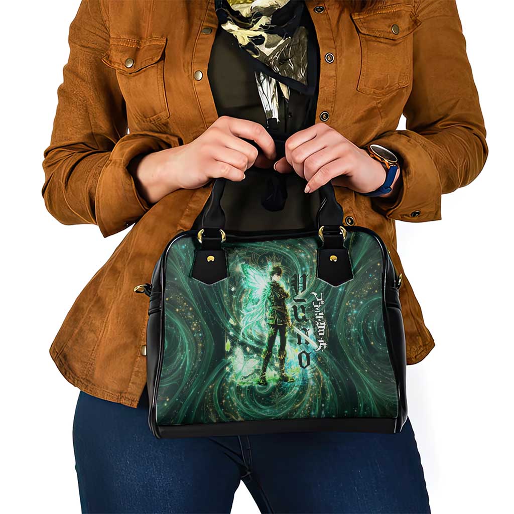 Yuno Black Clover Shoulder Handbag Magical Fantasy Style with Emerald Wind Swirls
