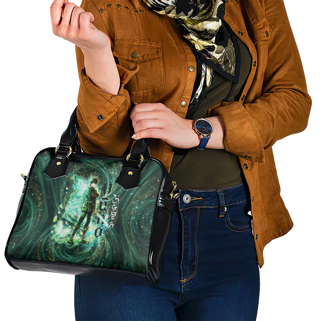 Yuno Black Clover Shoulder Handbag Magical Fantasy Style with Emerald Wind Swirls