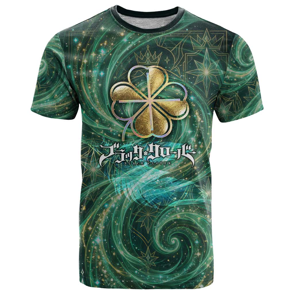 Yuno Black Clover T Shirt Magical Fantasy Style with Emerald Wind Swirls