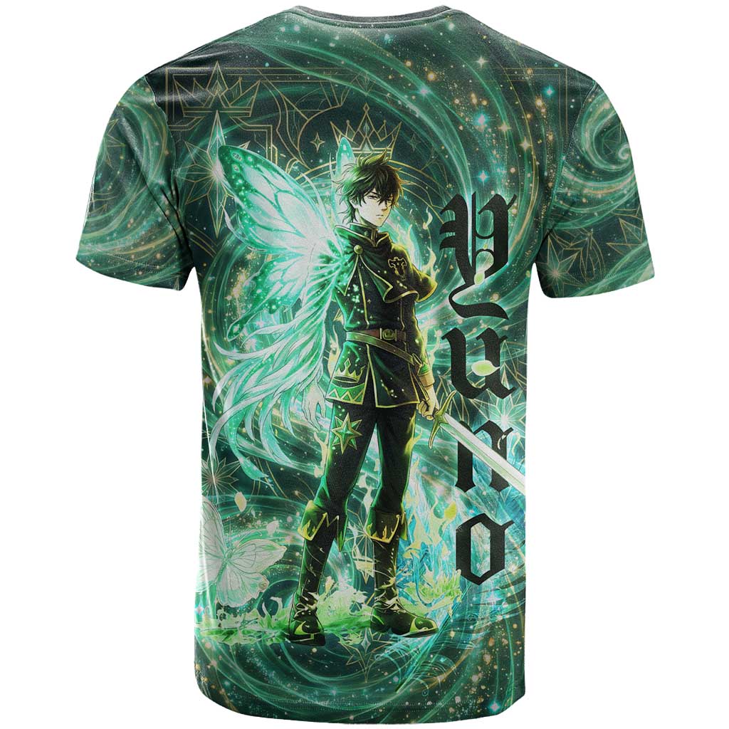 Yuno Black Clover T Shirt Magical Fantasy Style with Emerald Wind Swirls