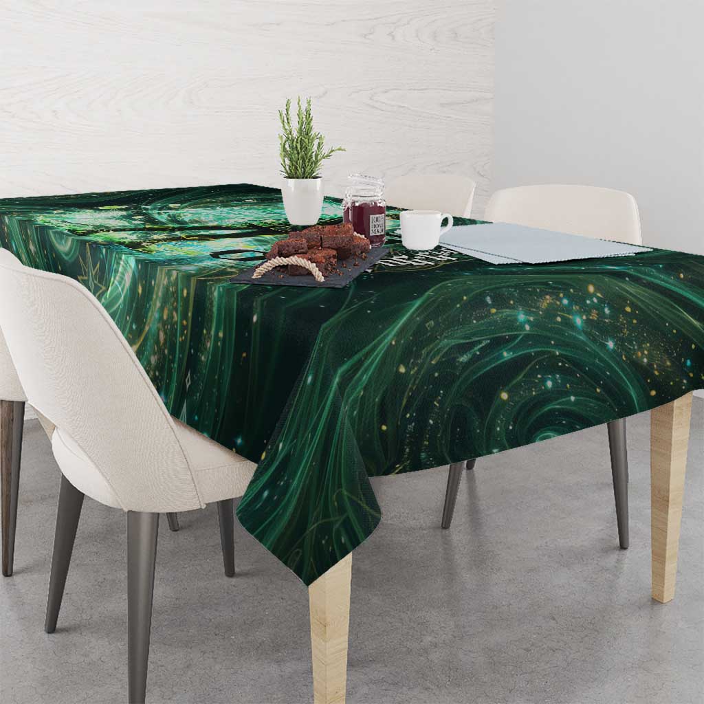 Yuno Black Clover Tablecloth Magical Fantasy Style with Emerald Wind Swirls
