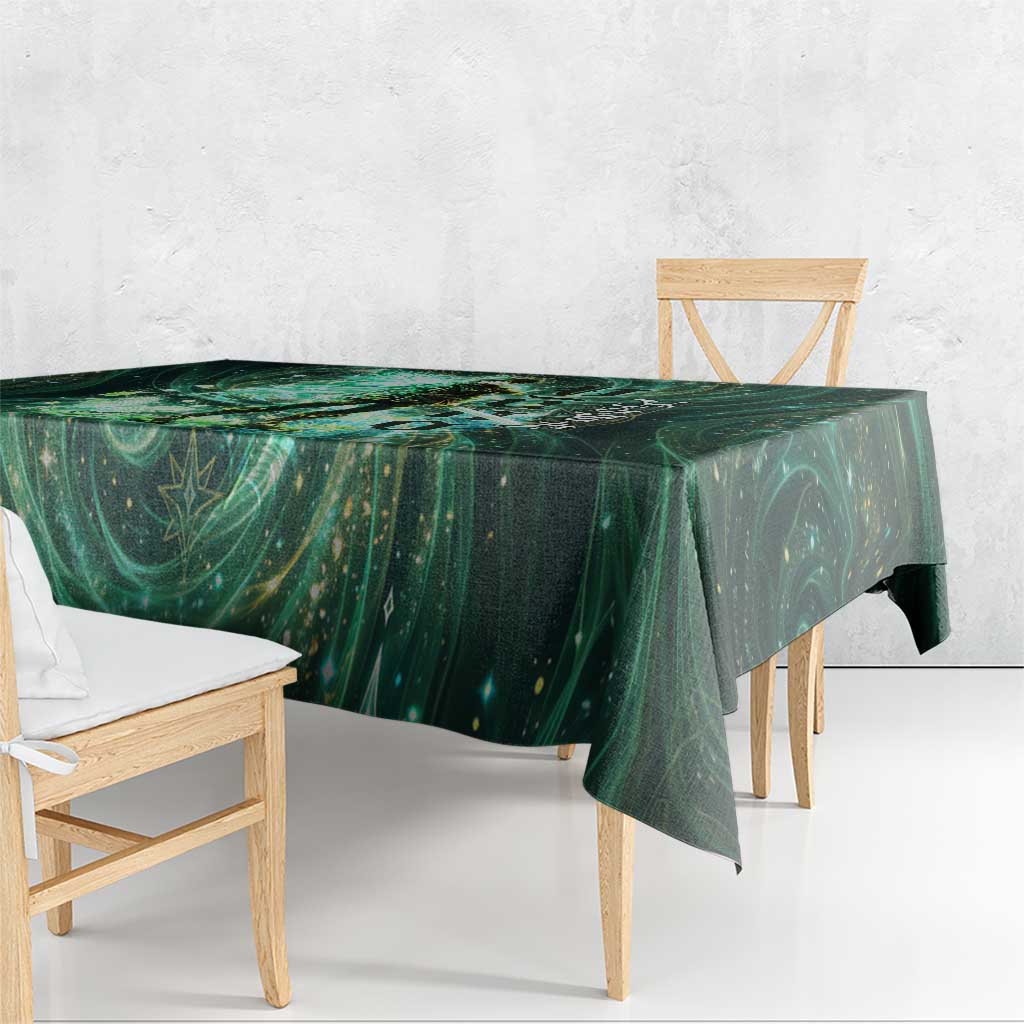 Yuno Black Clover Tablecloth Magical Fantasy Style with Emerald Wind Swirls