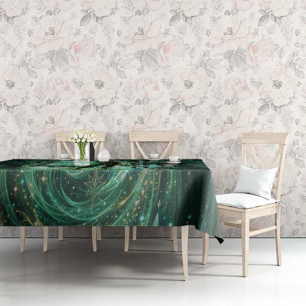Yuno Black Clover Tablecloth Magical Fantasy Style with Emerald Wind Swirls