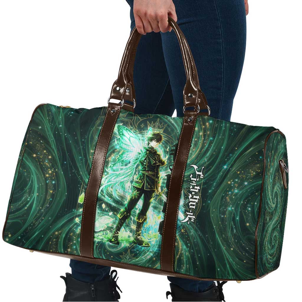 Yuno Black Clover Travel Bag Magical Fantasy Style with Emerald Wind Swirls
