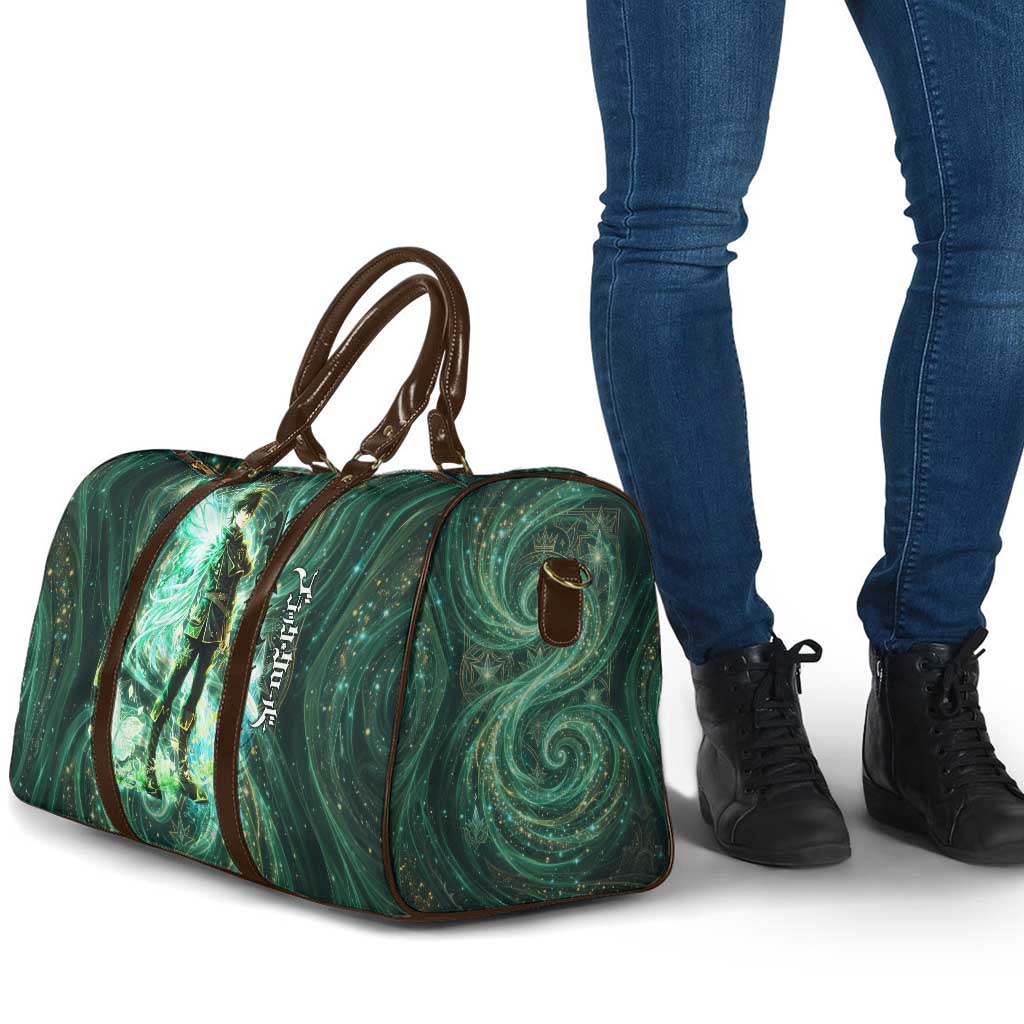 Yuno Black Clover Travel Bag Magical Fantasy Style with Emerald Wind Swirls