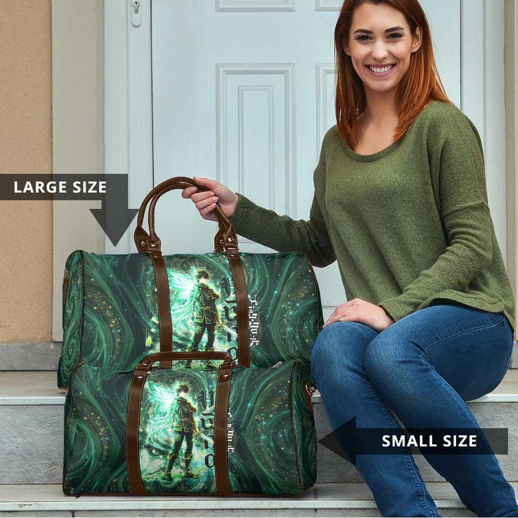 Yuno Black Clover Travel Bag Magical Fantasy Style with Emerald Wind Swirls