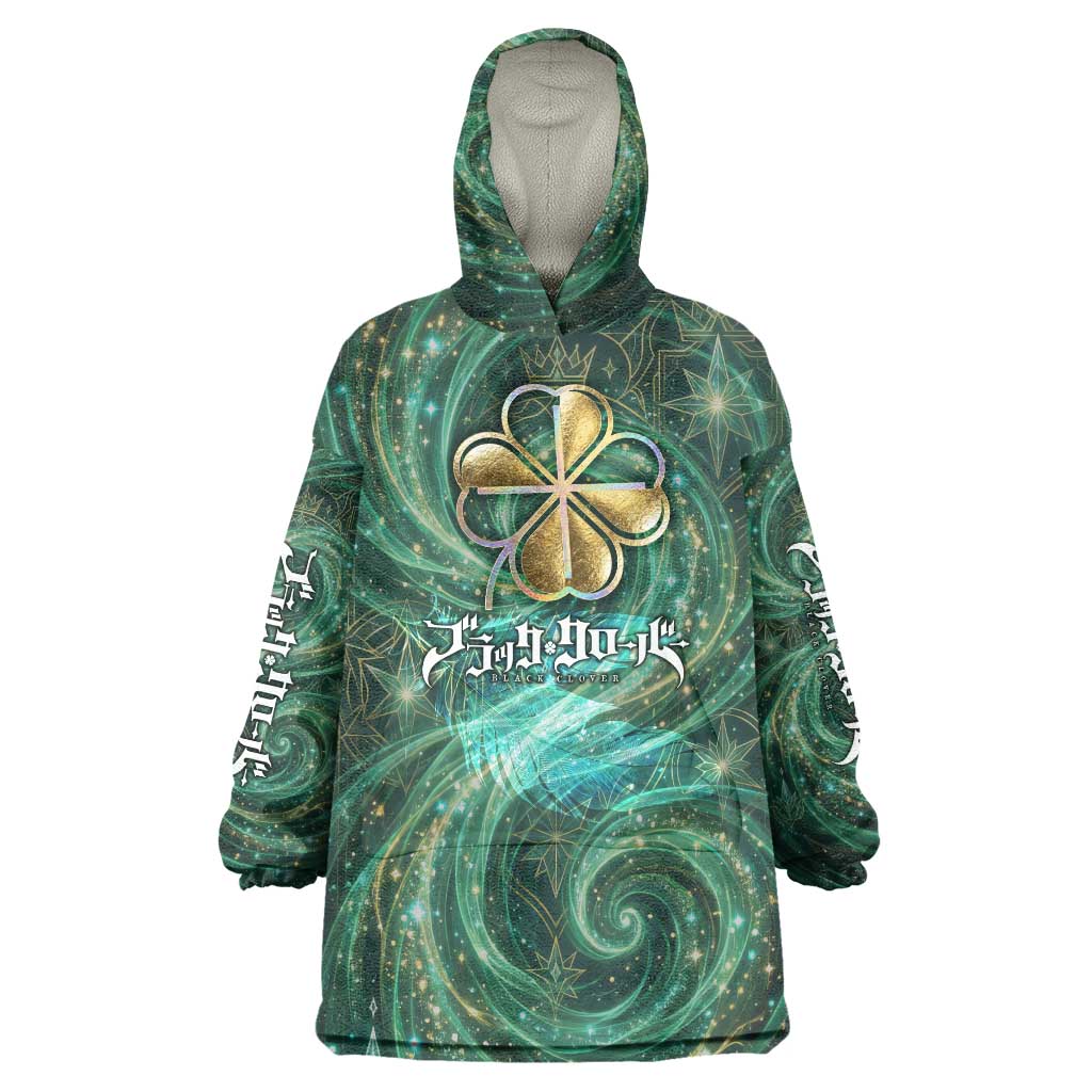 Yuno Black Clover Wearable Blanket Hoodie Magical Fantasy Style with Emerald Wind Swirls