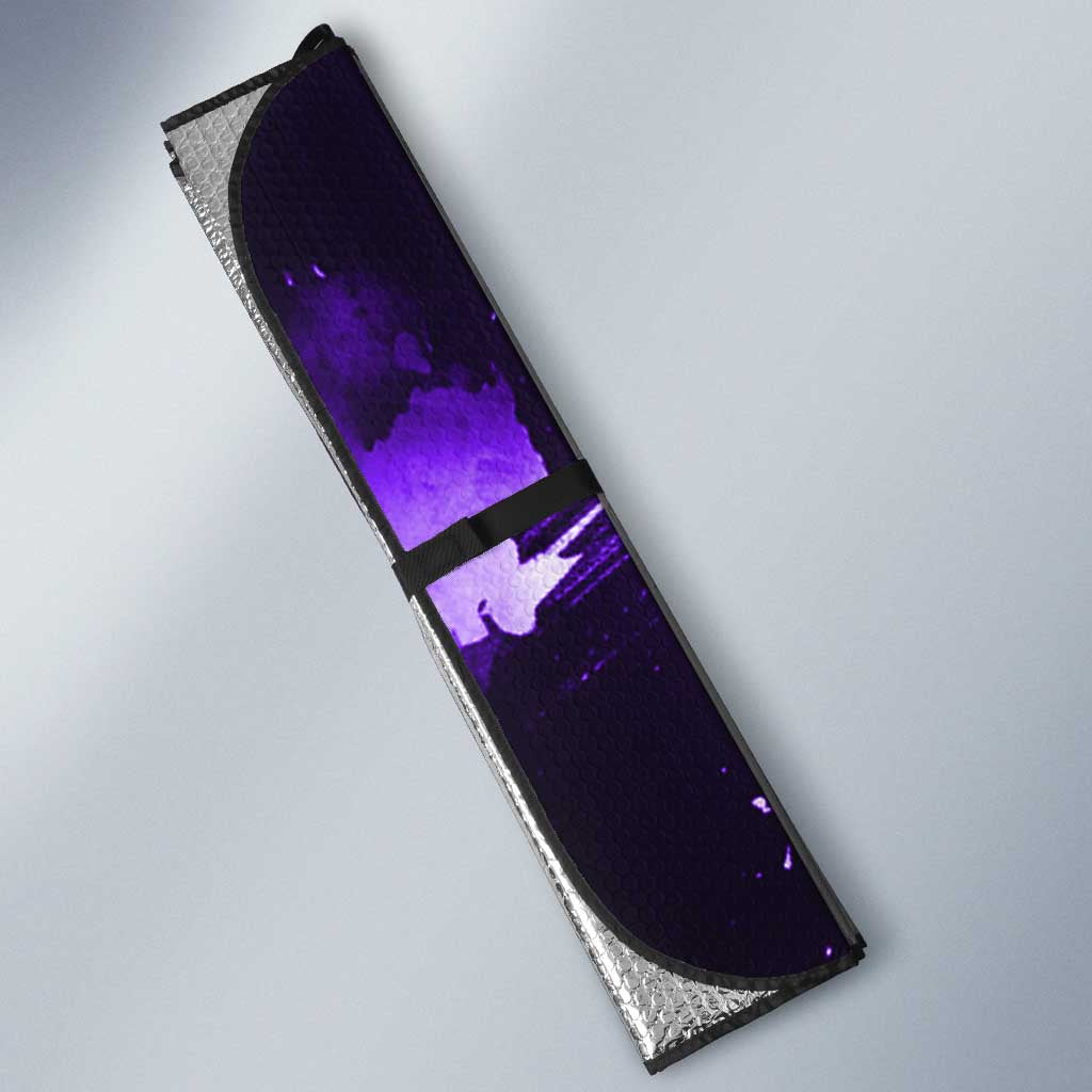 Yami Sukehiro Black Clover Auto Sun Shade Dark Magic Anime Style with Purple Smoke and Bull Emblem