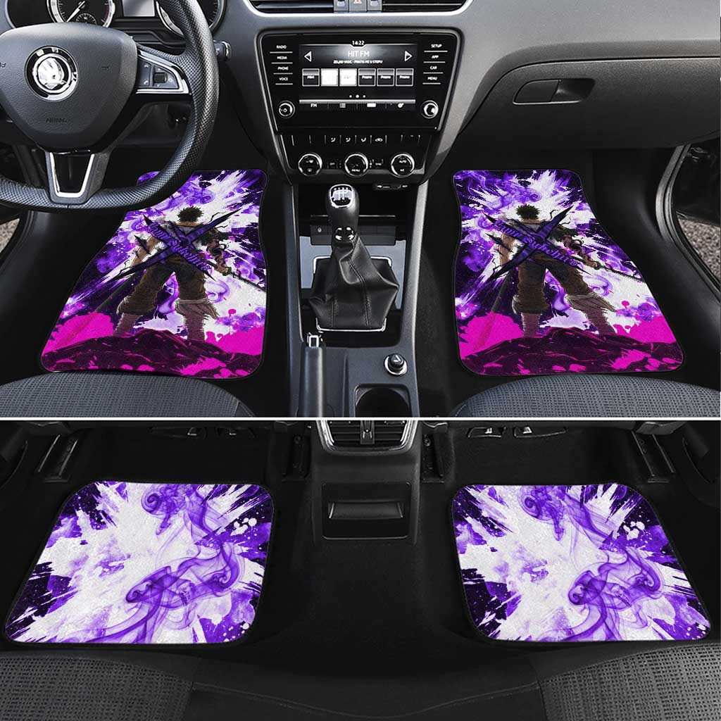 Yami Sukehiro Black Clover Car Mats Dark Magic Anime Style with Purple Smoke and Bull Emblem