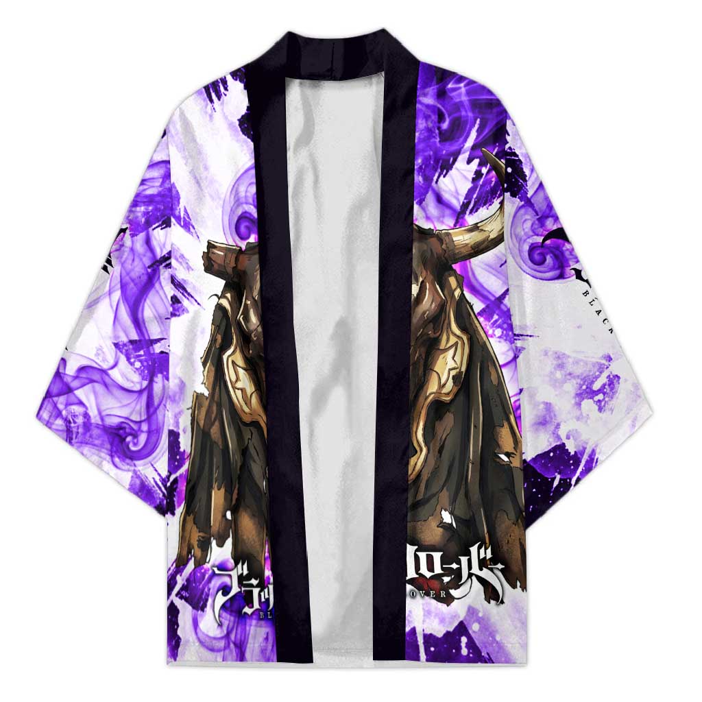 Yami Sukehiro Black Clover Kimono Dark Magic Anime Style with Purple Smoke and Bull Emblem