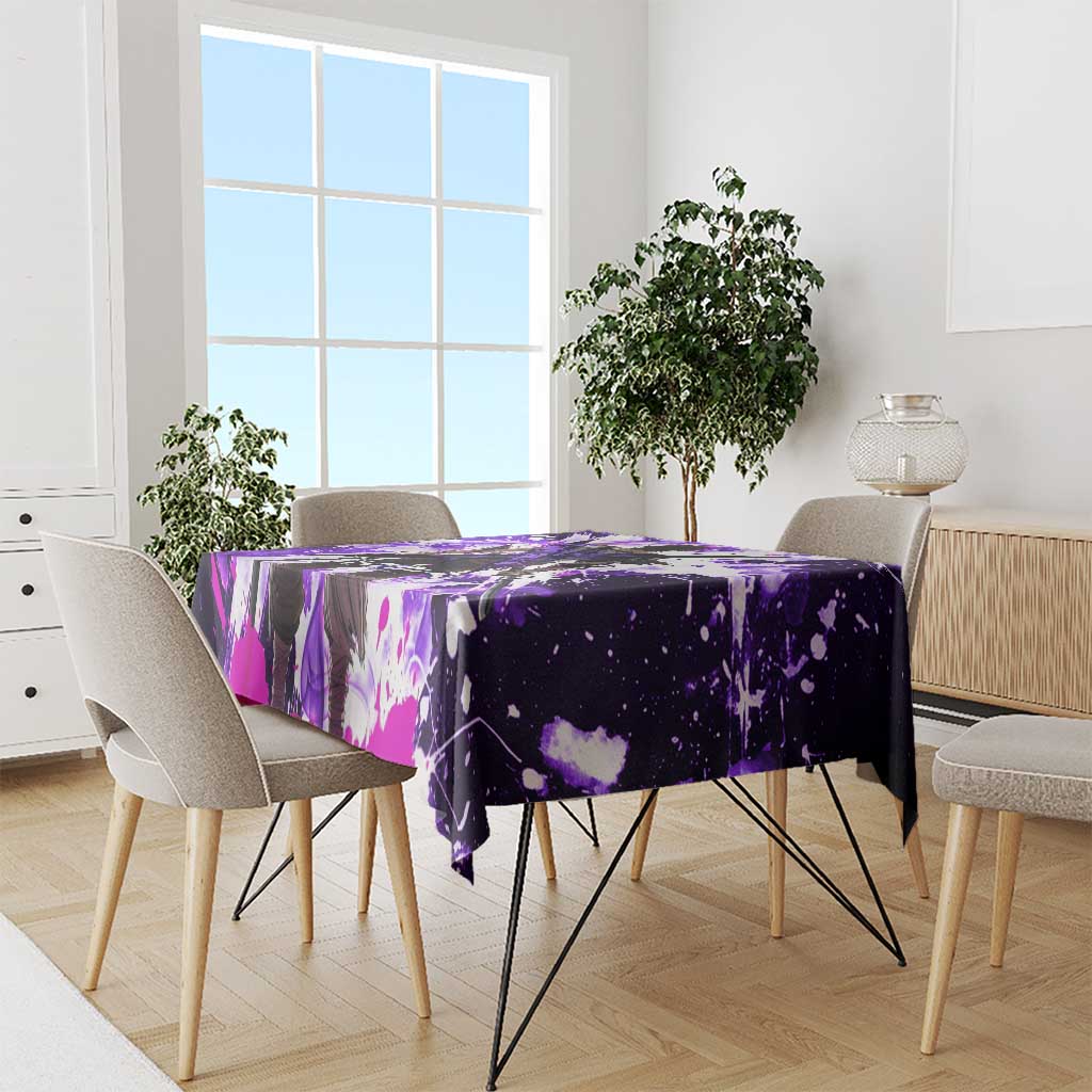 Yami Sukehiro Black Clover Tablecloth Dark Magic Anime Style with Purple Smoke and Bull Emblem