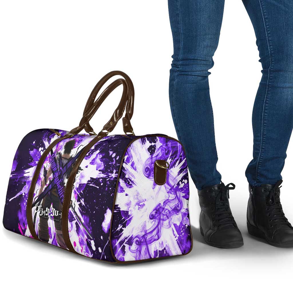Yami Sukehiro Black Clover Travel Bag Dark Magic Anime Style with Purple Smoke and Bull Emblem