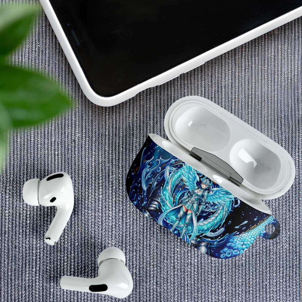Noelle Silva Black Clover AirPods Case Celestial Armor Anime Style with Oceanic Magic Swirls