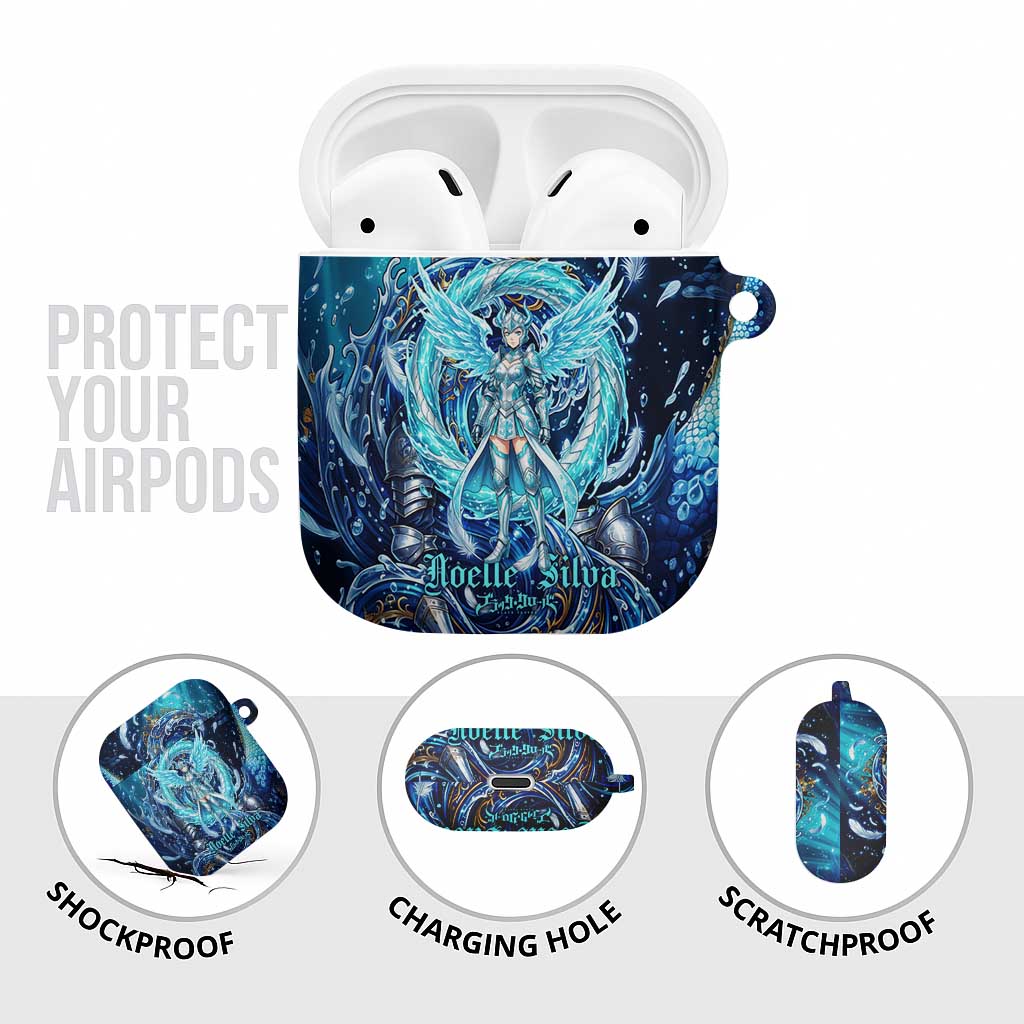 Noelle Silva Black Clover AirPods Case Celestial Armor Anime Style with Oceanic Magic Swirls