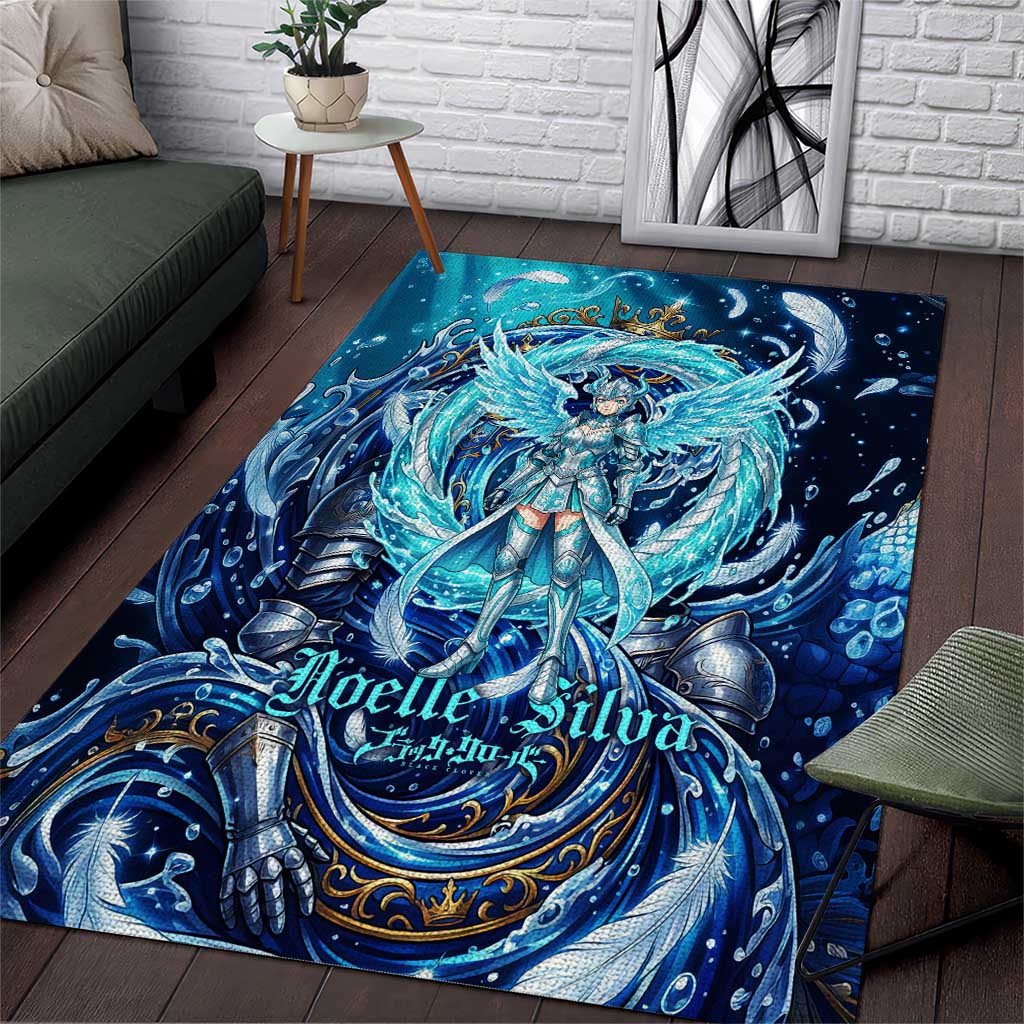 Noelle Silva Black Clover Area Rug Celestial Armor Anime Style with Oceanic Magic Swirls