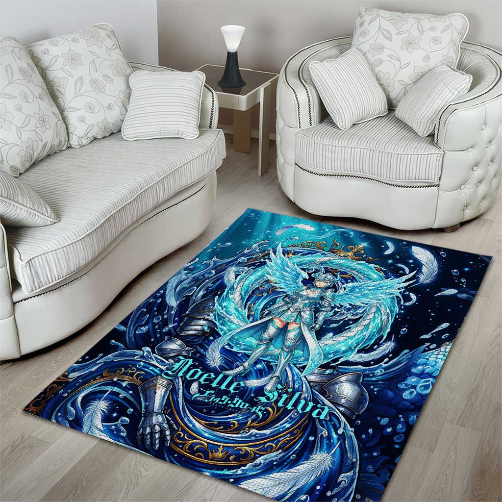 Noelle Silva Black Clover Area Rug Celestial Armor Anime Style with Oceanic Magic Swirls