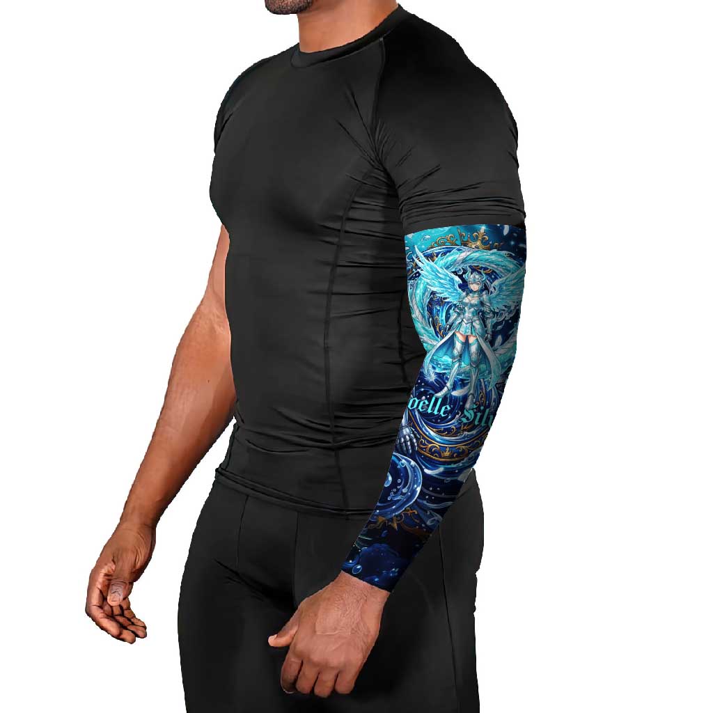 Noelle Silva Black Clover Arm Sleeves Celestial Armor Anime Style with Oceanic Magic Swirls