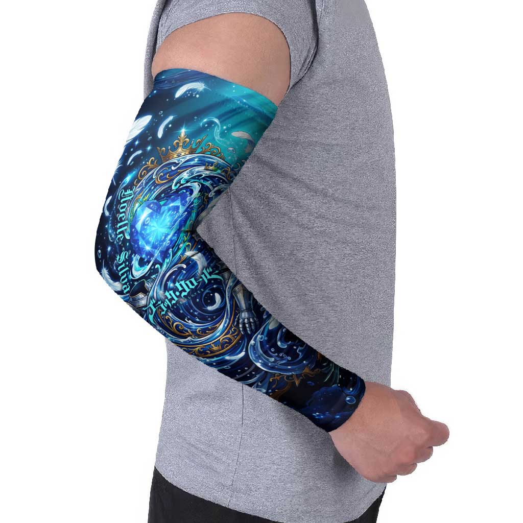 Noelle Silva Black Clover Arm Sleeves Celestial Armor Anime Style with Oceanic Magic Swirls