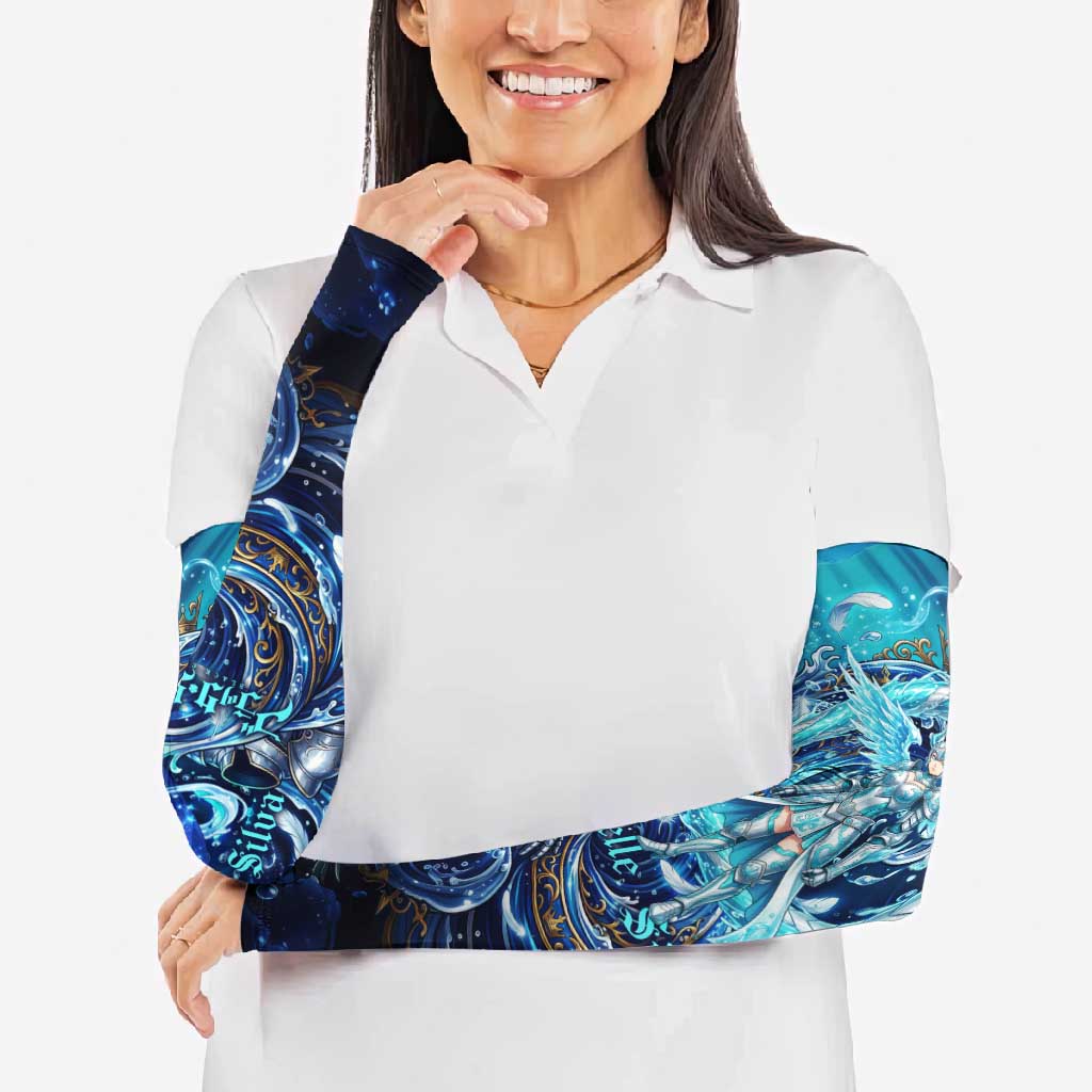 Noelle Silva Black Clover Arm Sleeves Celestial Armor Anime Style with Oceanic Magic Swirls
