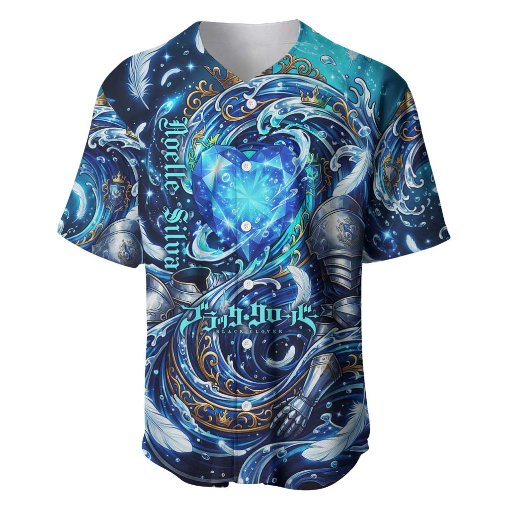 Noelle Silva Black Clover Baseball Jersey Celestial Armor Anime Style with Oceanic Magic Swirls