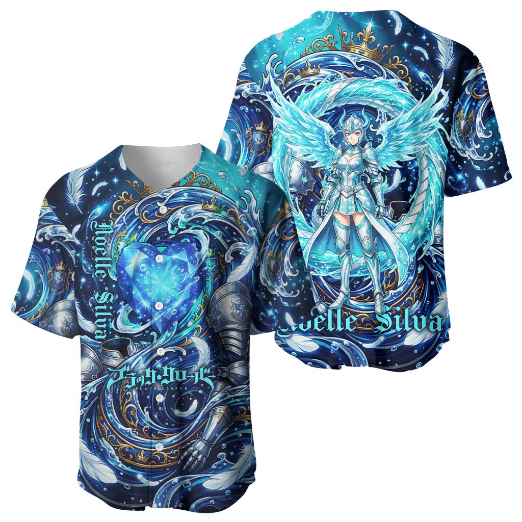 Noelle Silva Black Clover Baseball Jersey Celestial Armor Anime Style with Oceanic Magic Swirls