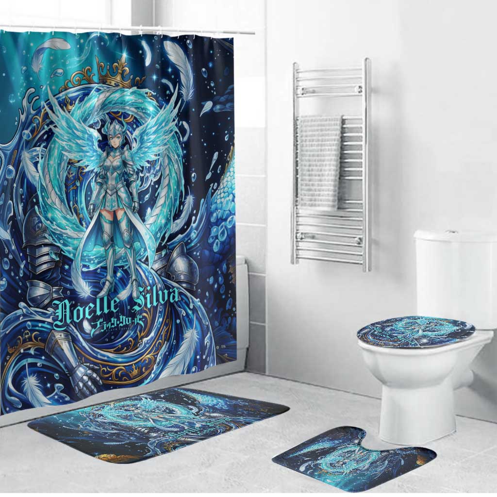 Noelle Silva Black Clover Bathroom Set Celestial Armor Anime Style with Oceanic Magic Swirls