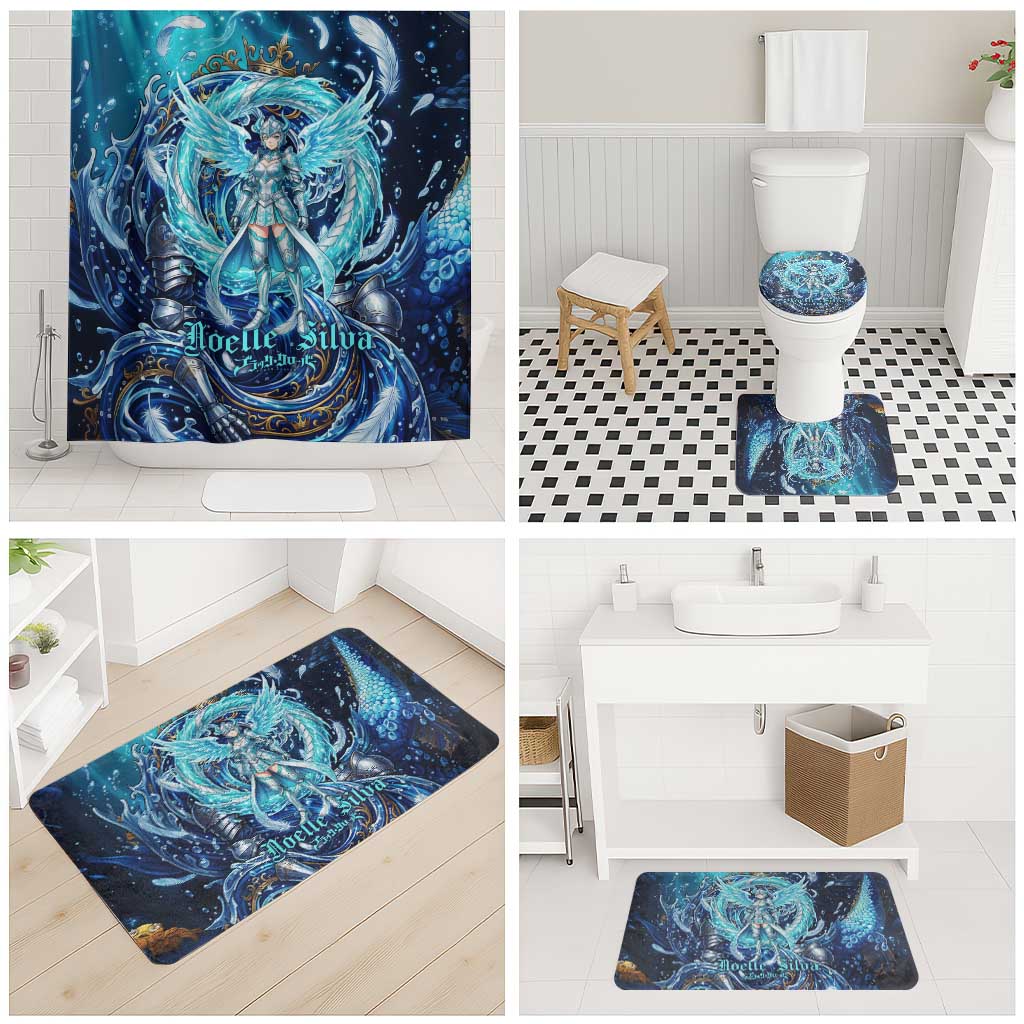 Noelle Silva Black Clover Bathroom Set Celestial Armor Anime Style with Oceanic Magic Swirls