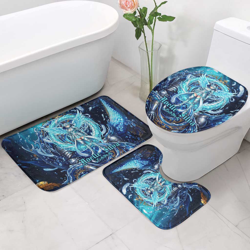 Noelle Silva Black Clover Bathroom Set Celestial Armor Anime Style with Oceanic Magic Swirls