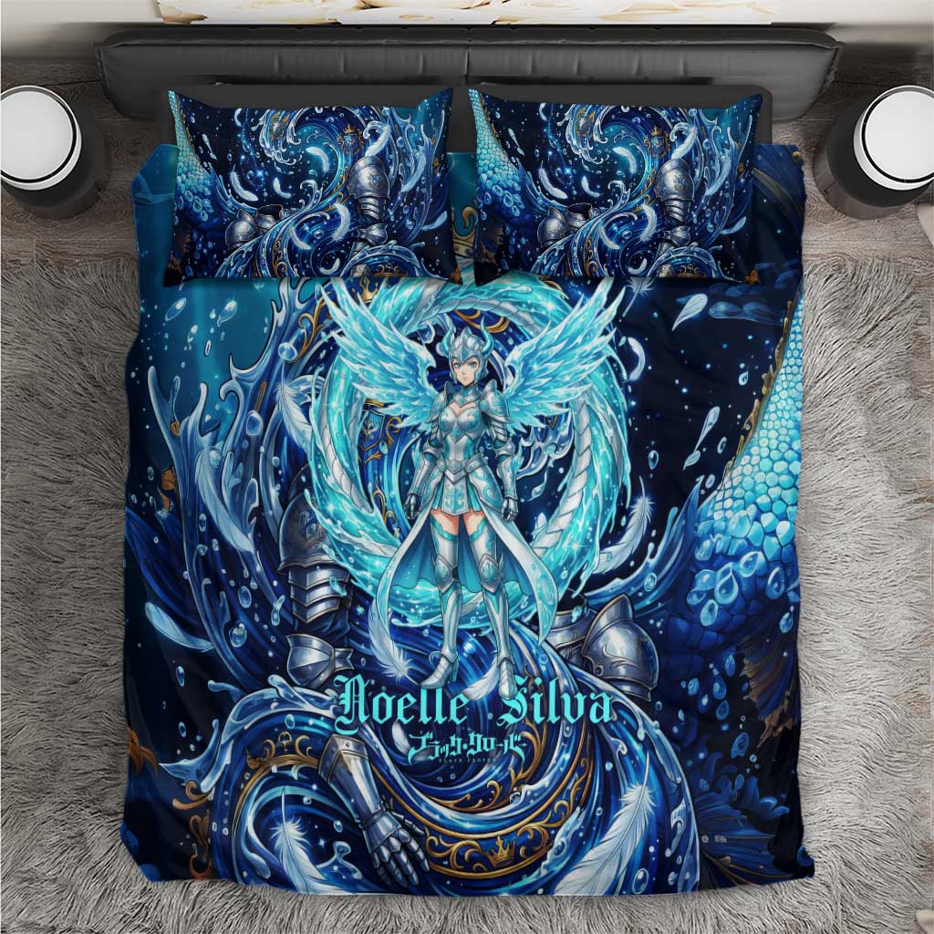 Noelle Silva Black Clover Bedding Set Celestial Armor Anime Style with Oceanic Magic Swirls