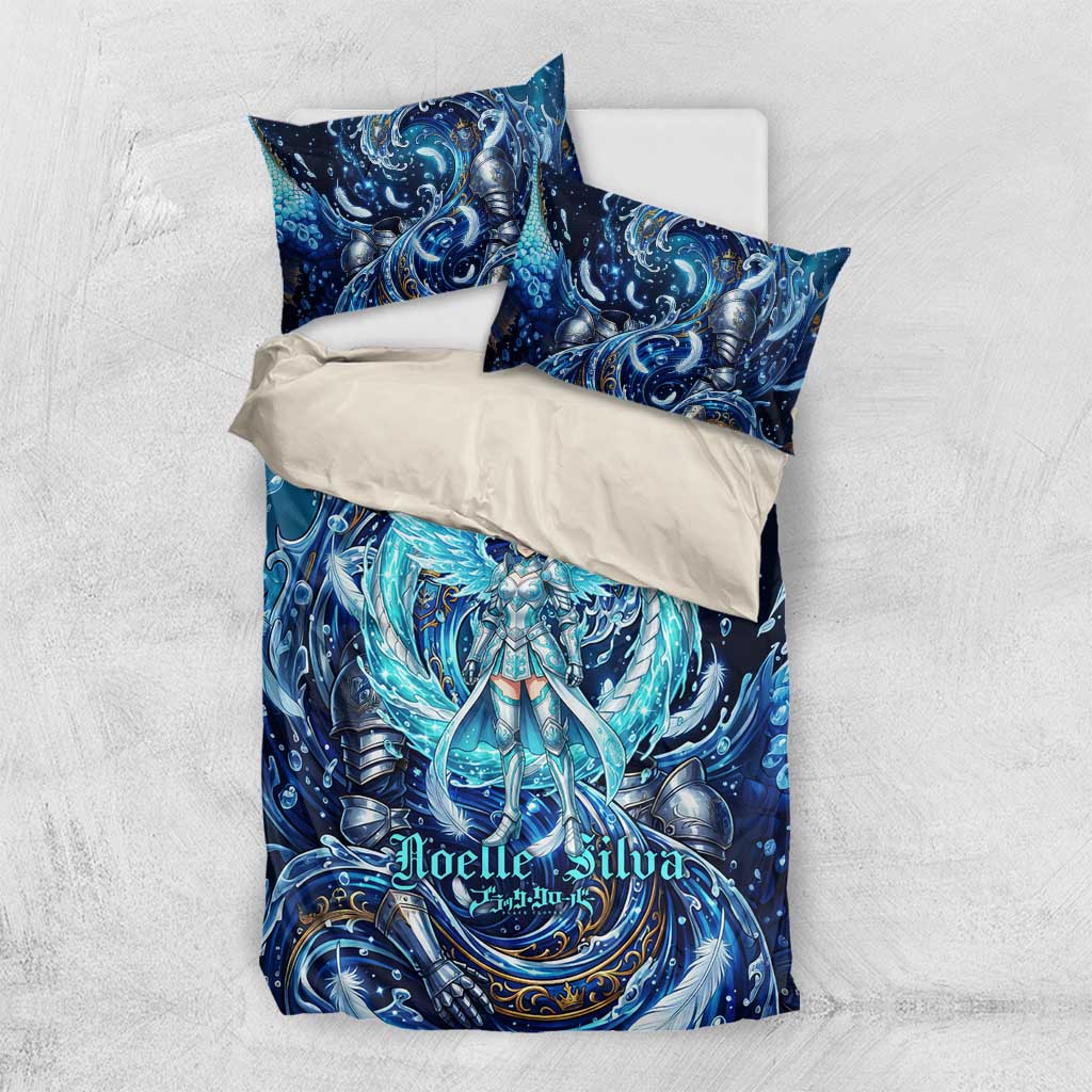 Noelle Silva Black Clover Bedding Set Celestial Armor Anime Style with Oceanic Magic Swirls
