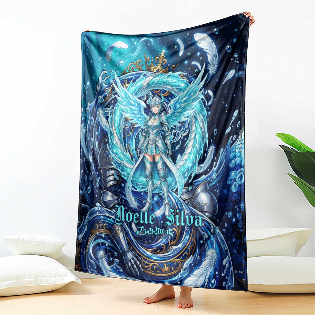 Noelle Silva Black Clover Blanket Celestial Armor Anime Style with Oceanic Magic Swirls