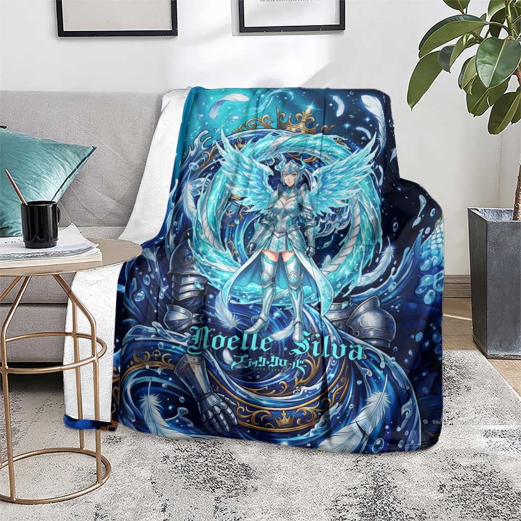 Noelle Silva Black Clover Blanket Celestial Armor Anime Style with Oceanic Magic Swirls