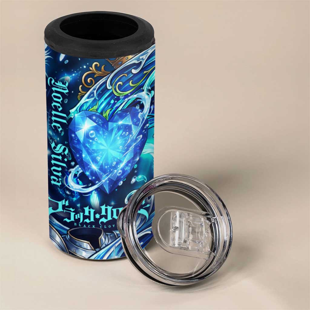 Noelle Silva Black Clover 4 in 1 Can Cooler Tumbler Celestial Armor Anime Style with Oceanic Magic Swirls