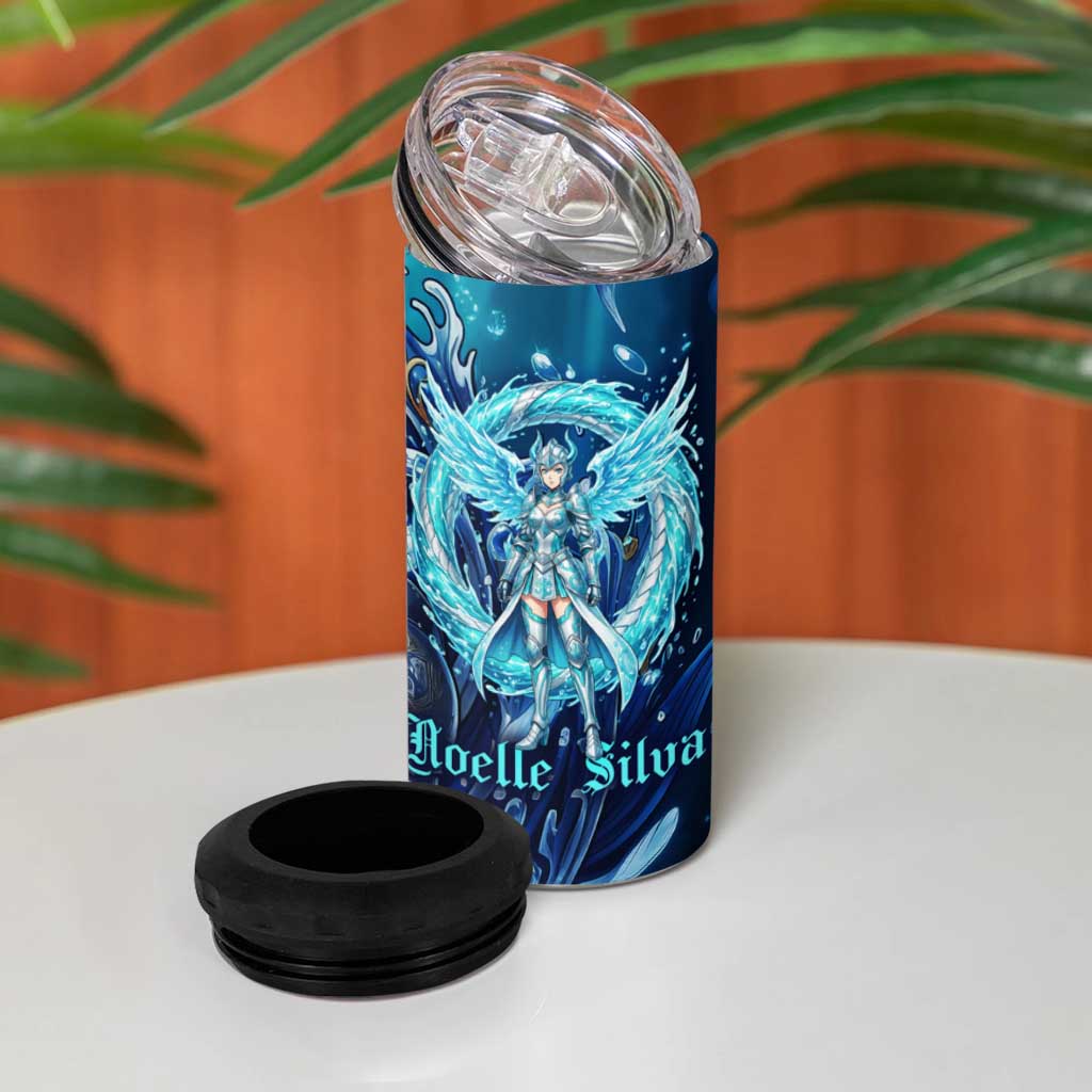 Noelle Silva Black Clover 4 in 1 Can Cooler Tumbler Celestial Armor Anime Style with Oceanic Magic Swirls