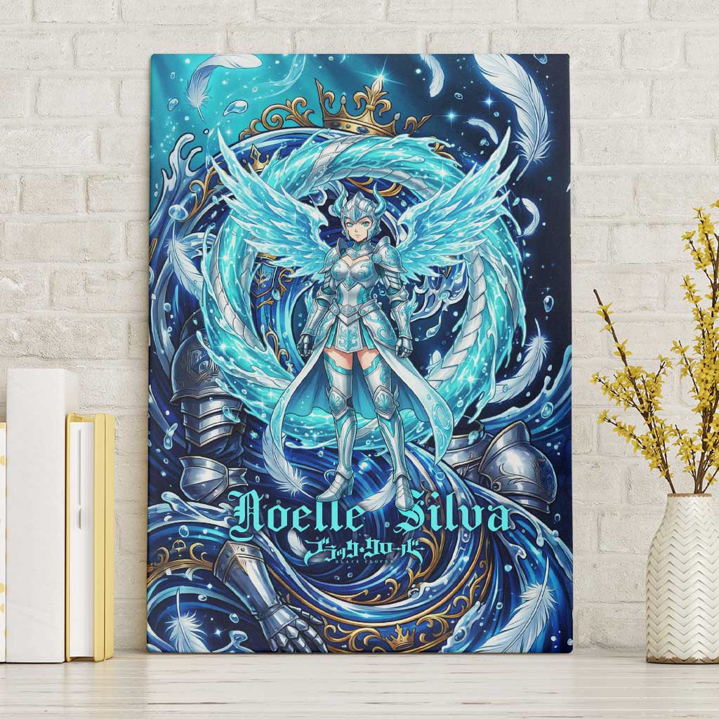 Noelle Silva Black Clover Canvas Wall Art Celestial Armor Anime Style with Oceanic Magic Swirls