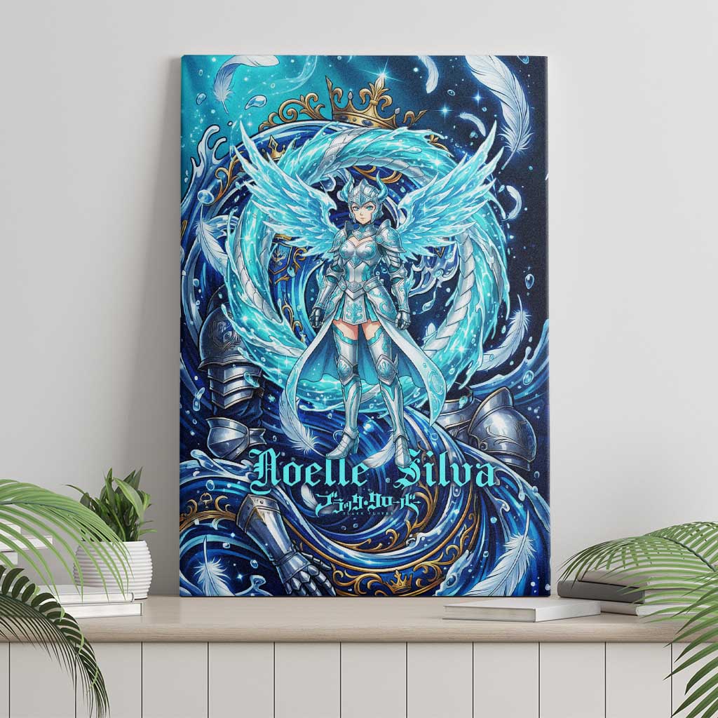 Noelle Silva Black Clover Canvas Wall Art Celestial Armor Anime Style with Oceanic Magic Swirls