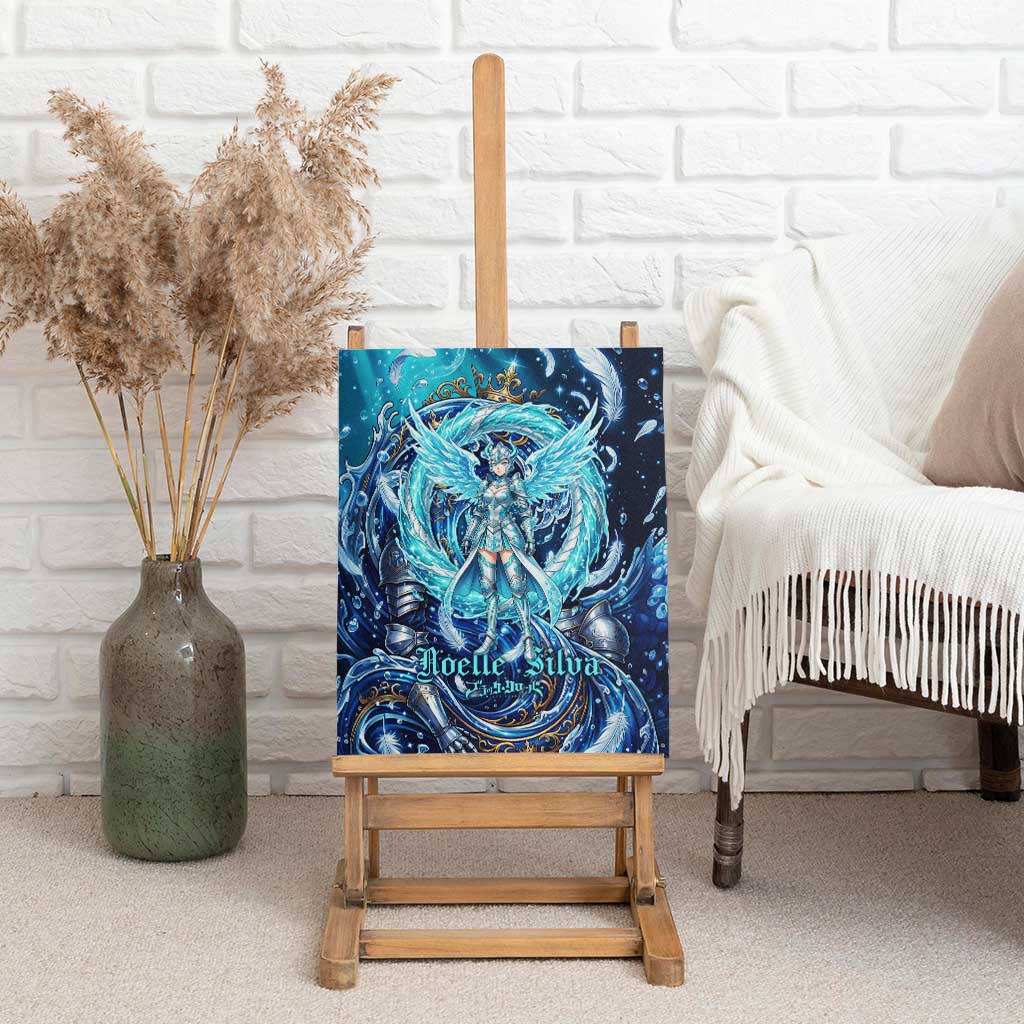 Noelle Silva Black Clover Canvas Wall Art Celestial Armor Anime Style with Oceanic Magic Swirls